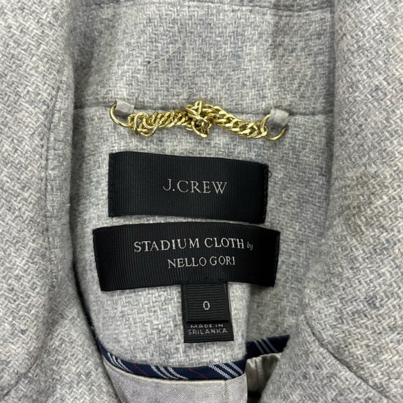 J.Crew Majesty‎ Peacot In Stadium Cloth F4923 sz 0 silver - Picture 4 of 16